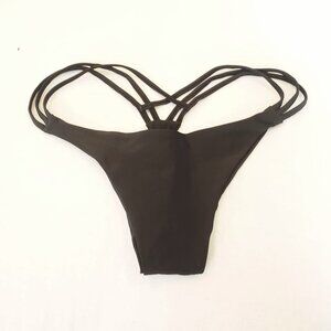 3/$15 Black Strappy Thong Bikini Bottom